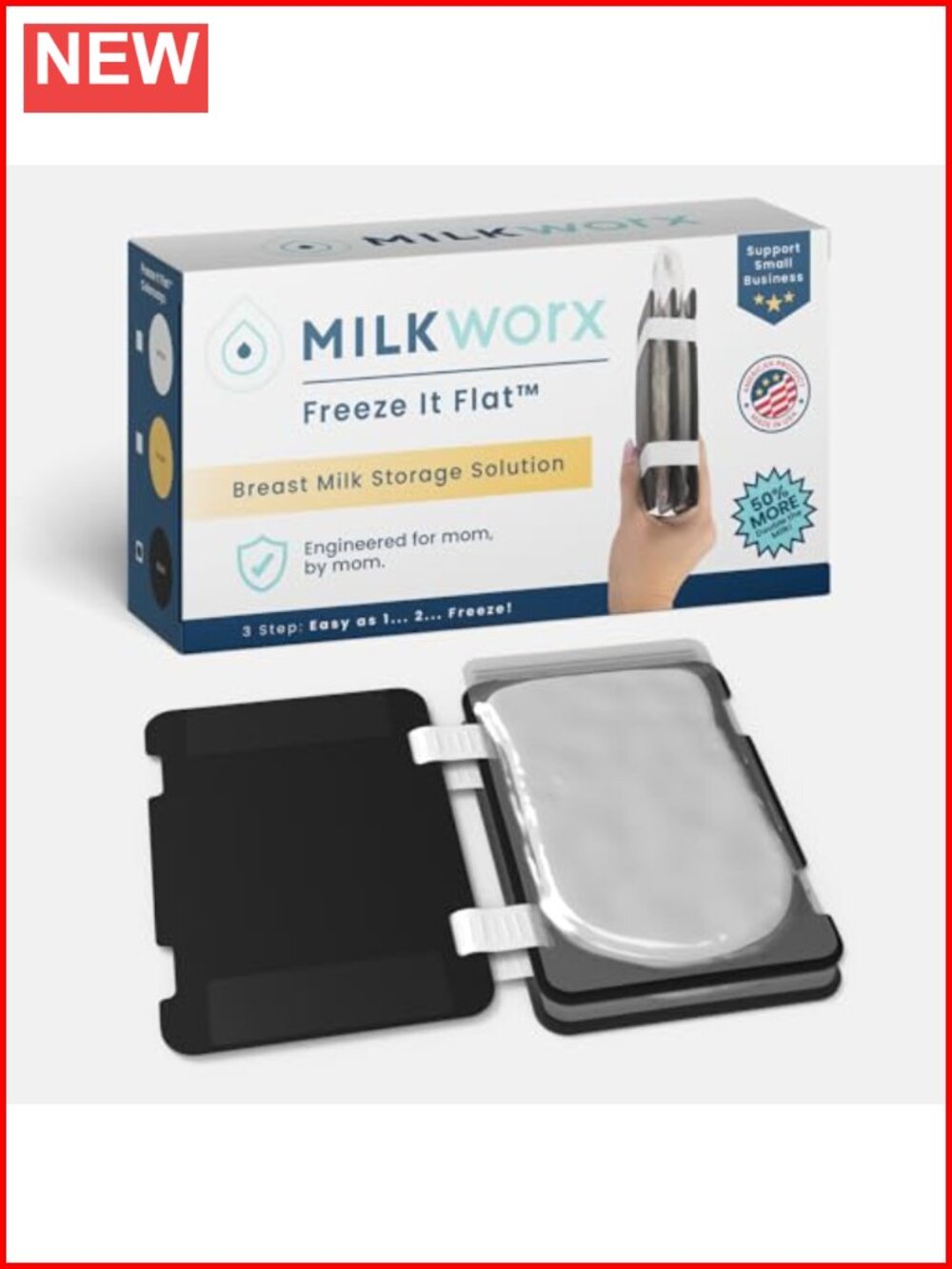 Breastmilk Freezer Organizer Bag Flattener Storage Double Plate Compression